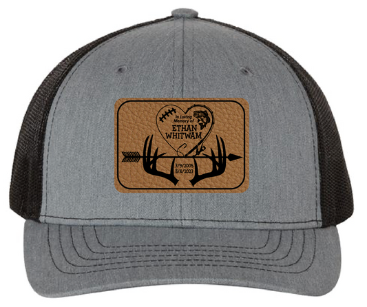 Richardson 112 Baseball Hat (Youth & Adult) Leather Patch