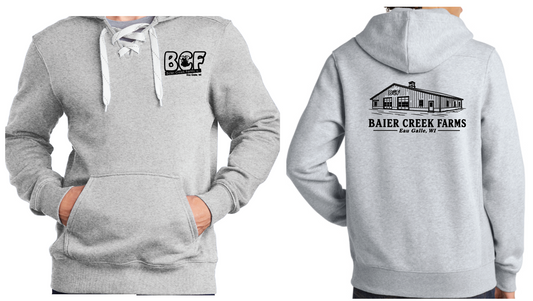 LACE UP HOODED SWEATSHIRT